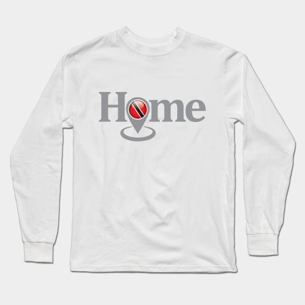 Trinidad and Tobago My Home with Google Maps Locate Icon Long Sleeve T-Shirt by IslandConcepts